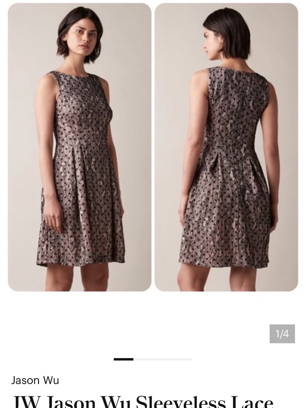 Jason Wu A-line black and blush flare skirt dress with pockets. Size L.